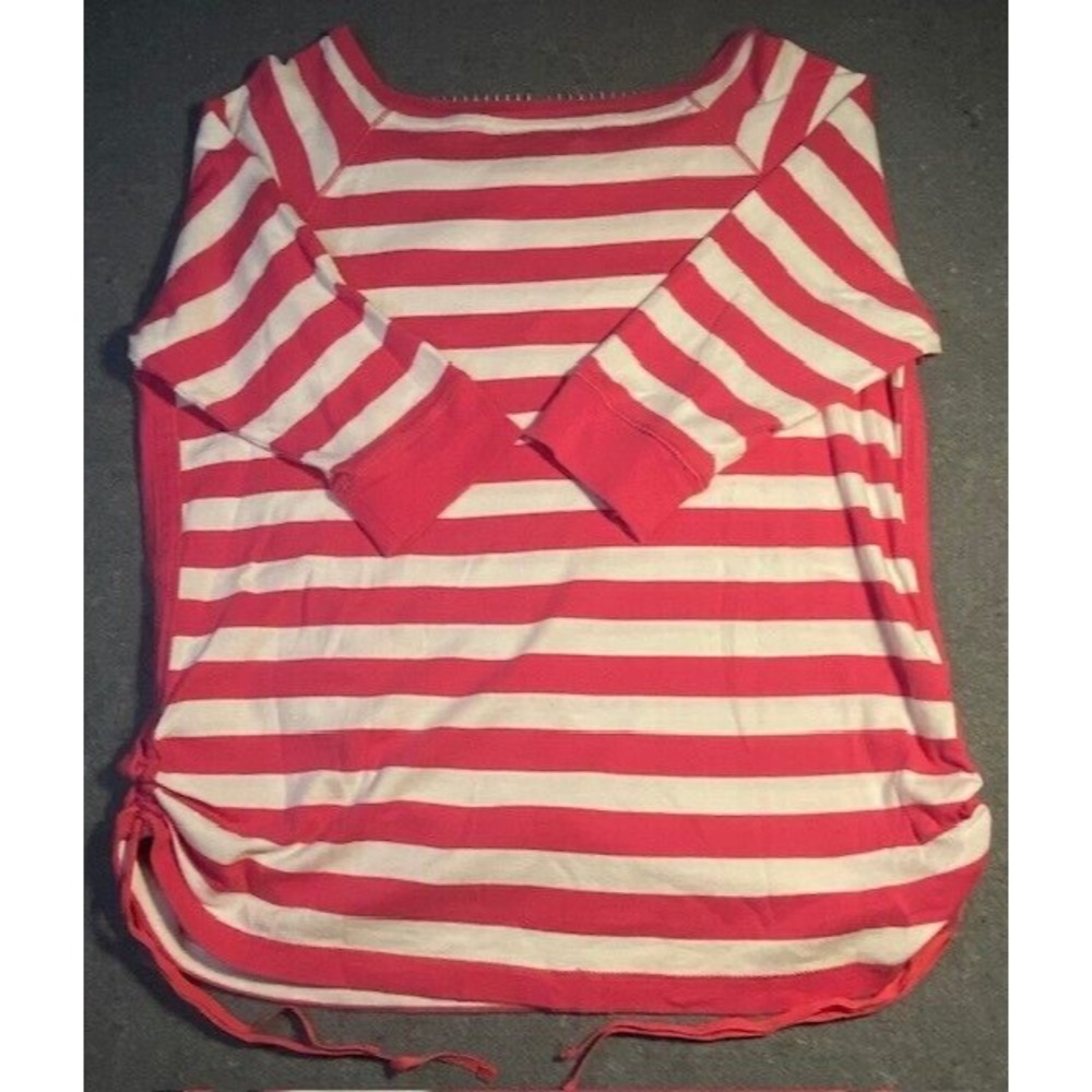 LAUREN RALPH LAUREN Women's TOP pink‎ & white 1X preppy 3/4 SLEEVE BOATNECK - Picture 3 of 6